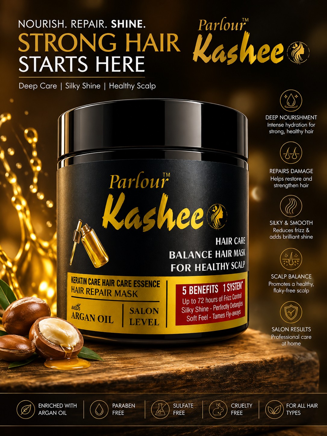 Kashee's 6 In 1 Foundation, Fixer, Face Powder, Loose Powder, Hair Mask And Paint Stick Deal, Pack Of 6